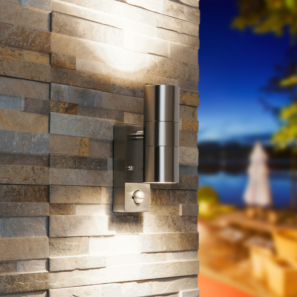 6x Jasmin LED Wandlampen - Sensor - 6500K - 8W 690lm - IP44 - RVS