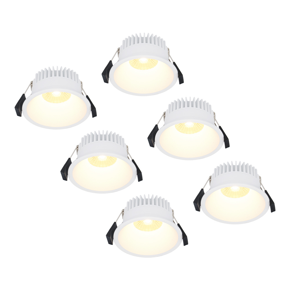 6x Finn LED Inbouwspots - 10W 900lm - 2700K - IP44 - Verzonken - Wit