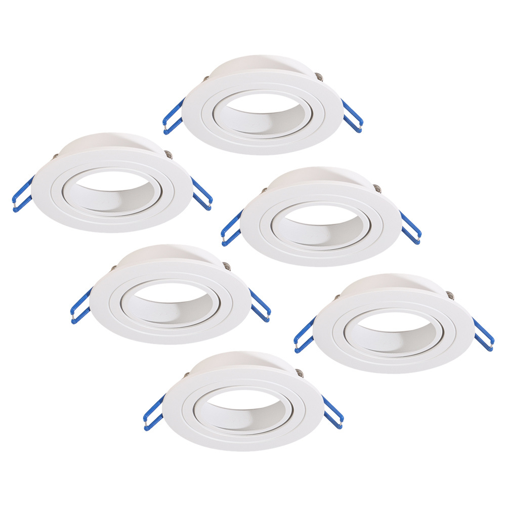 6er Set Balos LED Einbaustrahler - Schwenkbar - GU10 Einbauleuchte - Weiß