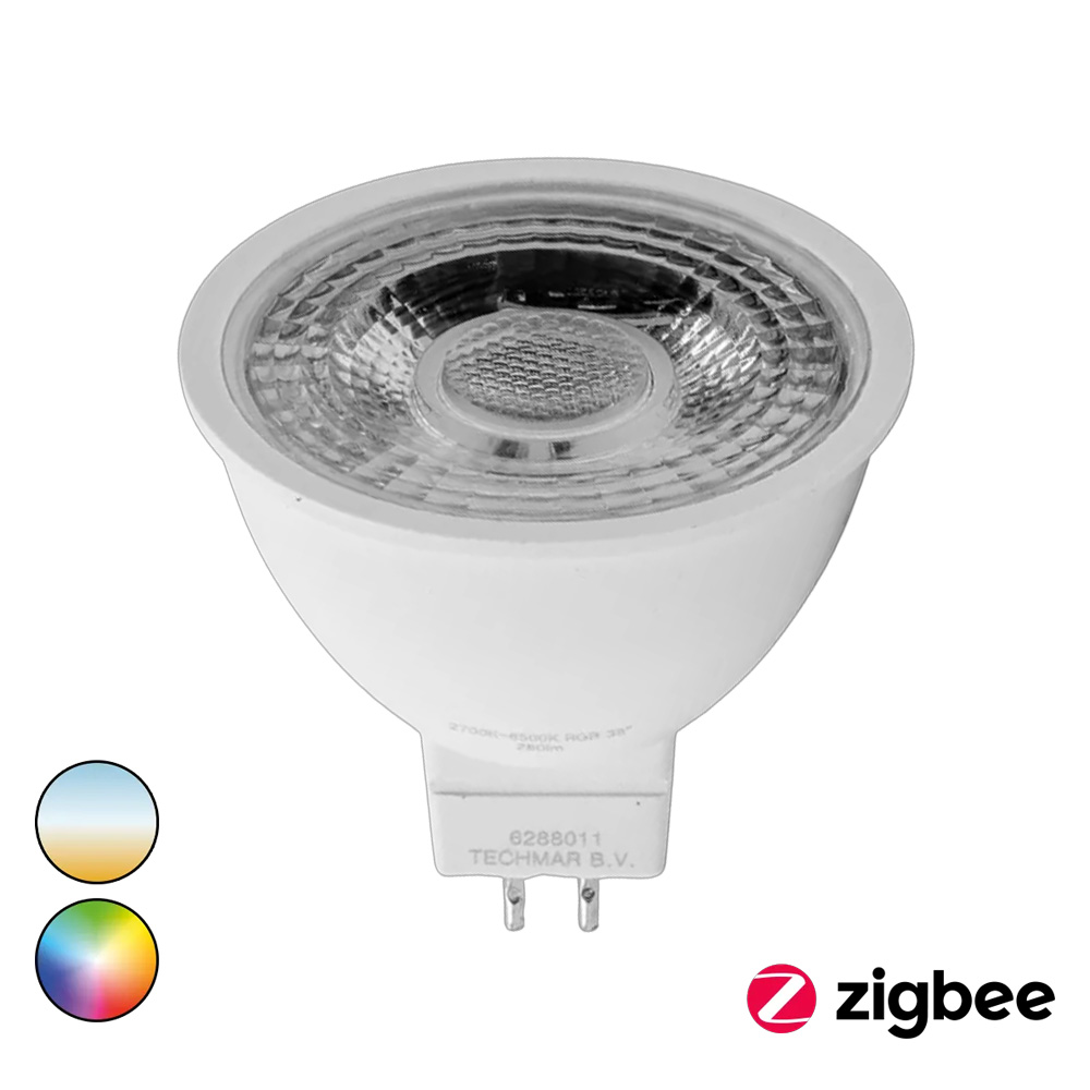 Smart LED Lamp MR16 - 5W - 310lm - Zigbee RGBCCT - 12V - Dimbaar via app - Wit