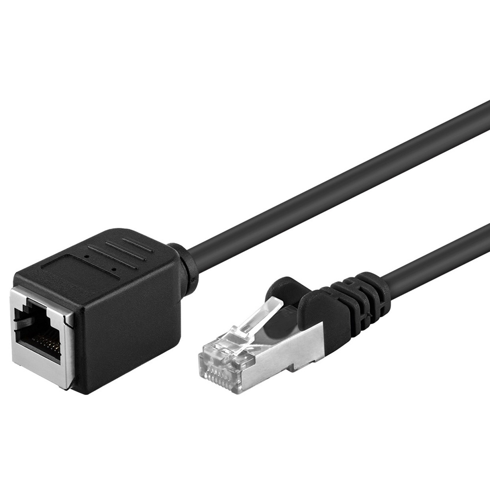 CAT5e - 0100 UTP - F/UTP - 1m - RJ45 - UTP verlengkabel - Internetkabel - Zwart