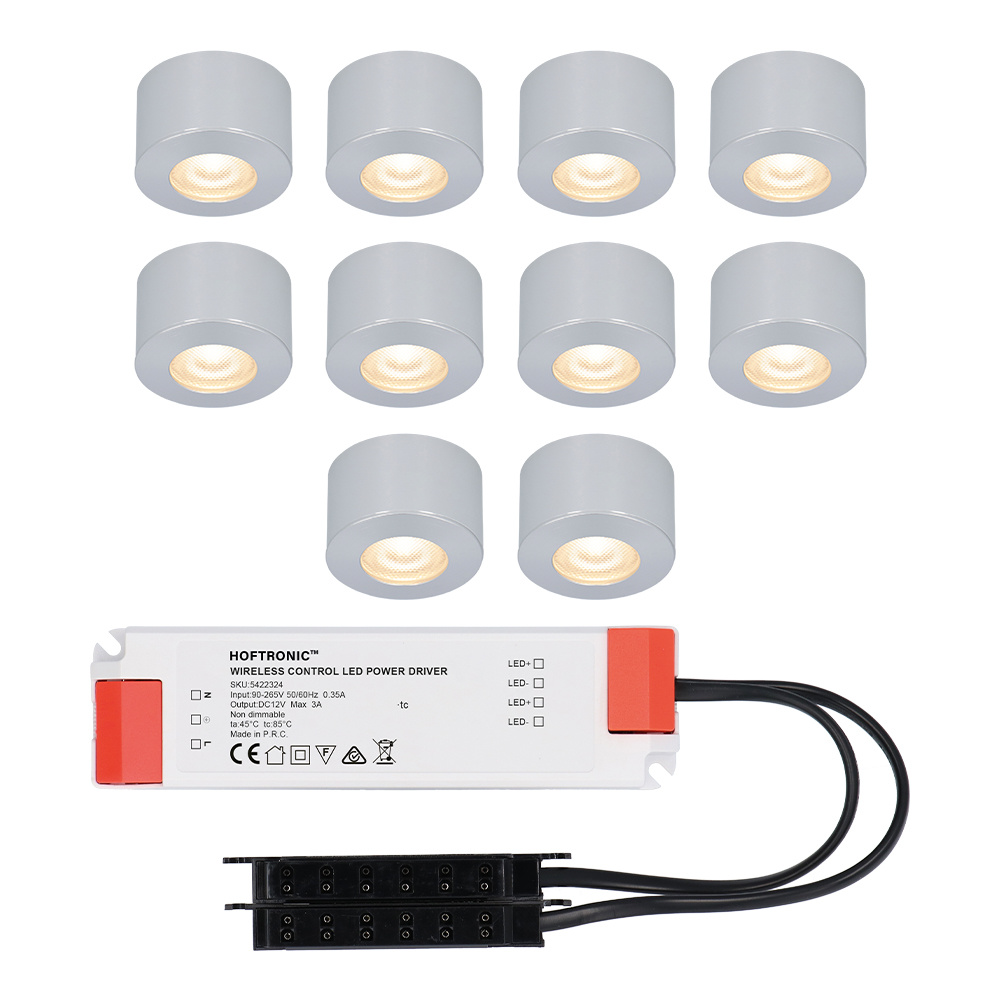 10x Navarra 12V Mini LED Opbouwspots - 3W 200lm - 2700K - IP44