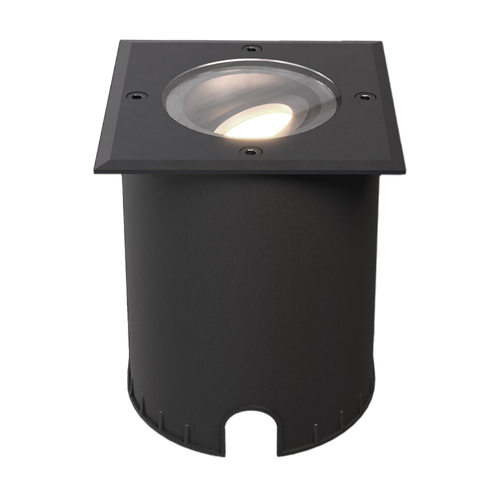 Cody LED Grondspot Zwart - GU10 4,5W 345lm dimbaar - 4000K - Vierkant - IP67
