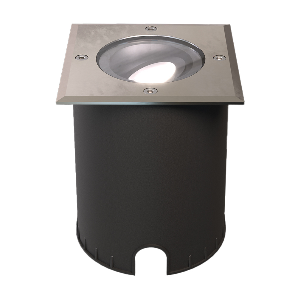 Cody LED Bodenstrahler Edelstahl - GU10 4,5W 345lm dimmbar - 6500K - Eckig - IP67