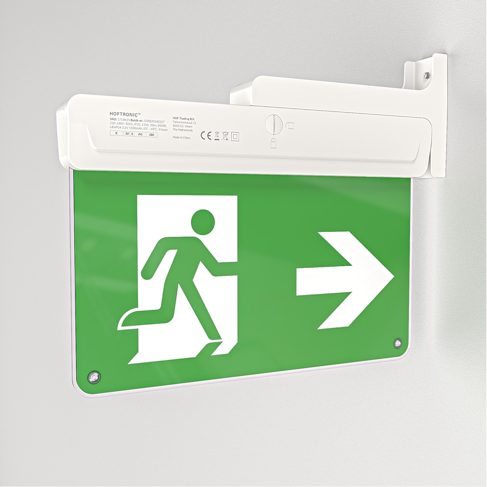 Tumu Notbeleuchtung mit Akku - Inkl. Wandmontage-Set - 2,2W - 6500K - IP20