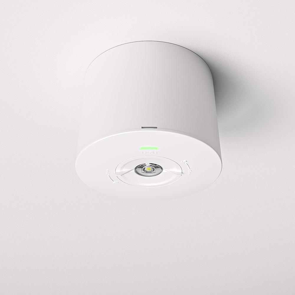 Locus - Aufbaustrahler Notbeleuchtung Spot - 2W 300lm - 6000K - IP20 - Mit Prüftaste