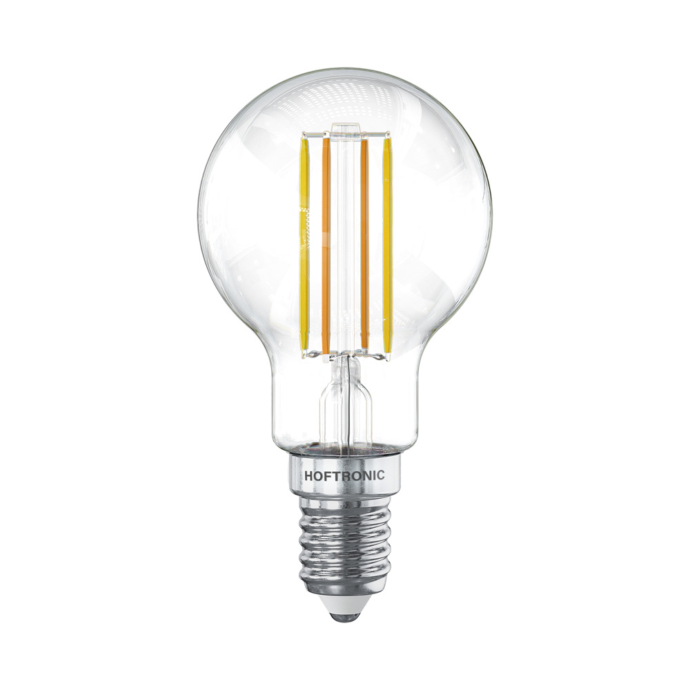 Smart Wifi LED Filament Bulb 4.9W 470lm P45 Clear Silver Base 1800-3000K Dimmable