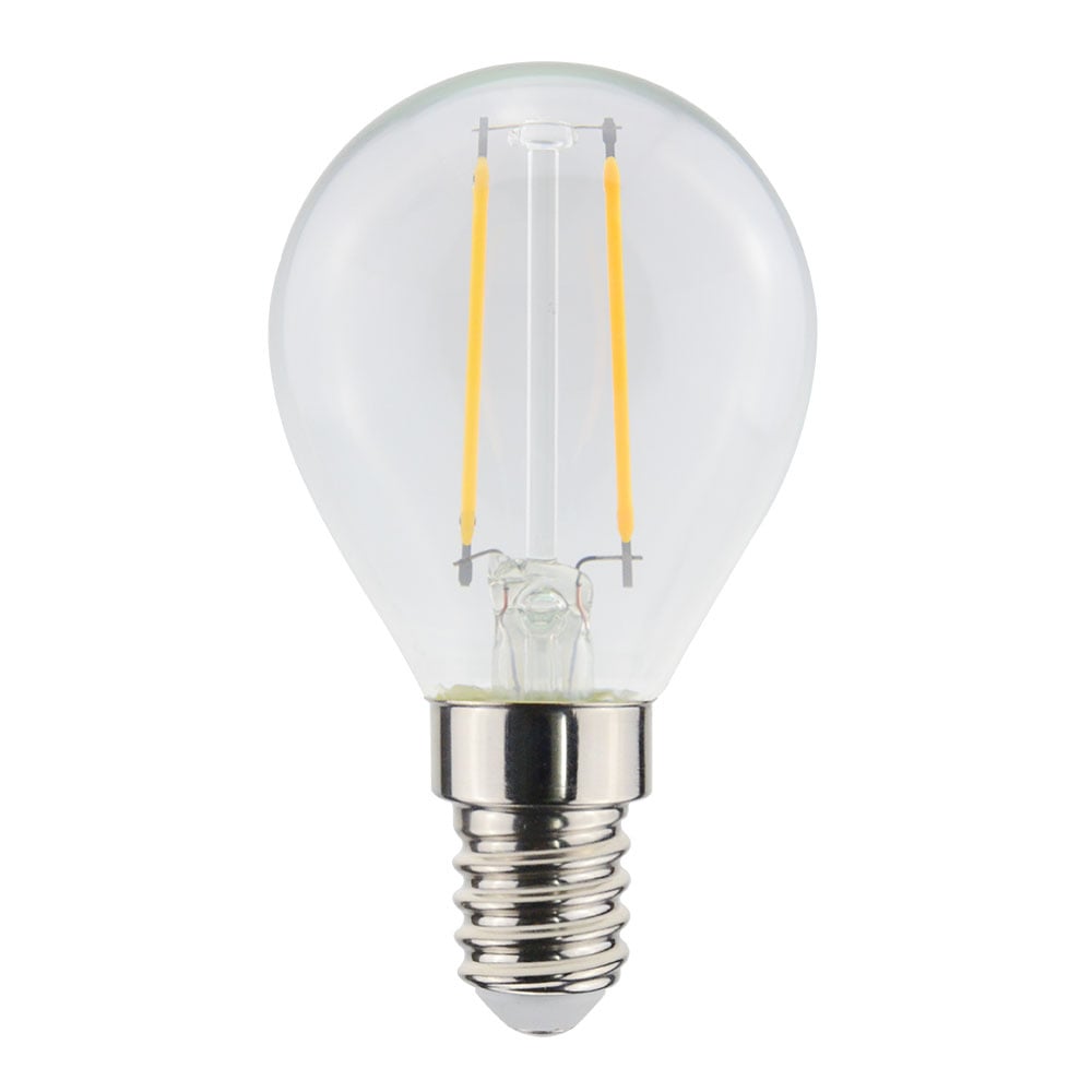 LED-Glühfadenlampe E14 - 2,5 Watt, 250lm - G45 - 2700K warmweißes Licht - dimmbar