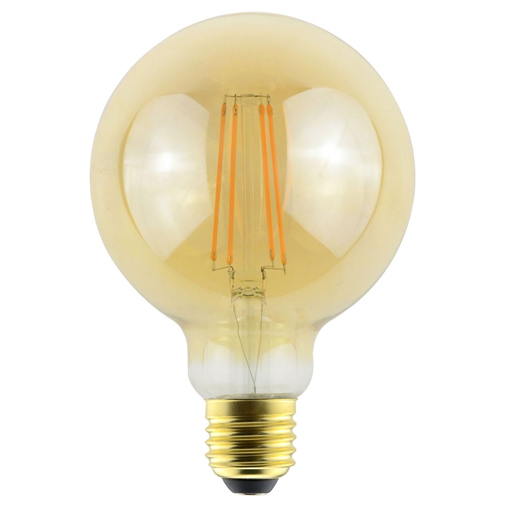 LED-Glühlampen E27 - 9W 950lm - G95-Form - 2200K - Dimmbar - Bernsteinfarbe