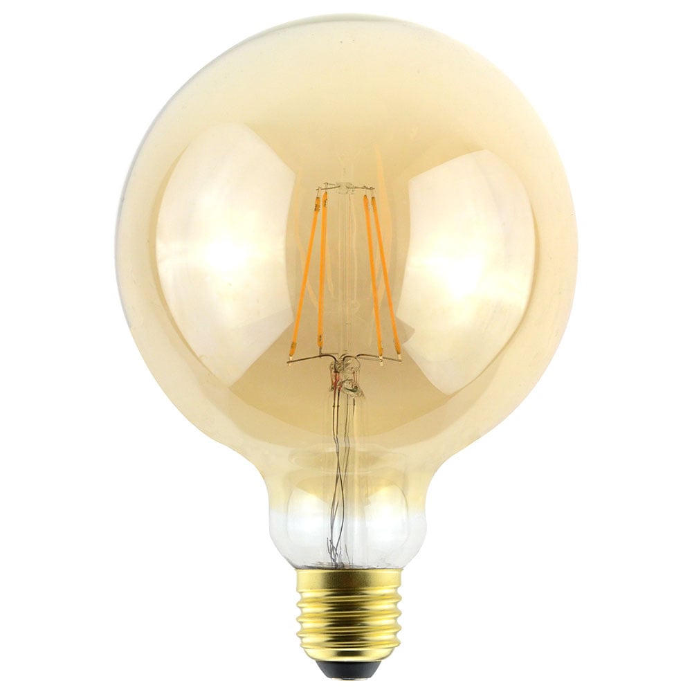 LED-Glühlampe E27 - 9W 950lm - G125 Form - 2200K - Dimmbar - Bernsteinfarbe