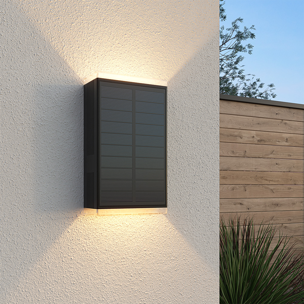 Jovi Solar LED Wandleuchte - Up & Down light - 2700K - IP65 - Schwarz