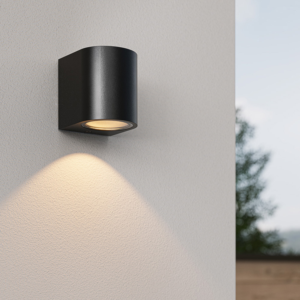 Alvin LED Wall Lamp - Dimmable - GU10 not included - IP65 - Black - Downlight