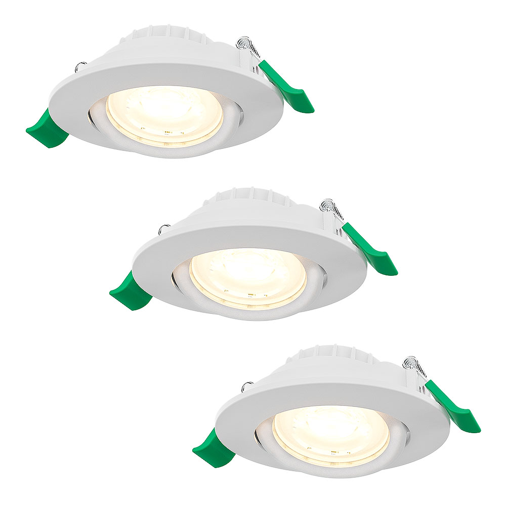 3x Prado Dimbare LED Inbouwspot - 6W 570lm - CCT 2700K/4000K/6000K - Kantelbaar - Wit