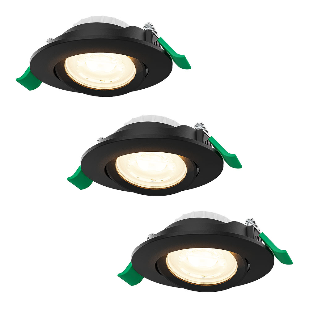 3x Prado Dimbare LED Inbouwspot - 6W 570lm - CCT 2700K/4000K/6000K - Kantelbaar - Zwart