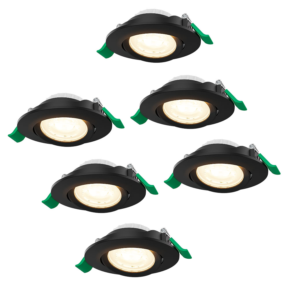 6x Prado Dimbare LED Inbouwspot - 6W 570lm - CCT 2700K/4000K/6000K - Kantelbaar - Zwart