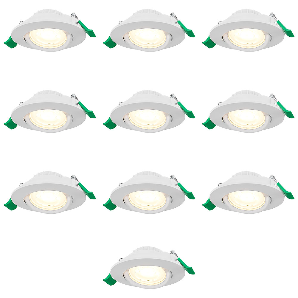 10x Prado Dimbare LED Inbouwspot - 6W 570lm - CCT 2700K/4000K/6000K - Kantelbaar - Wit