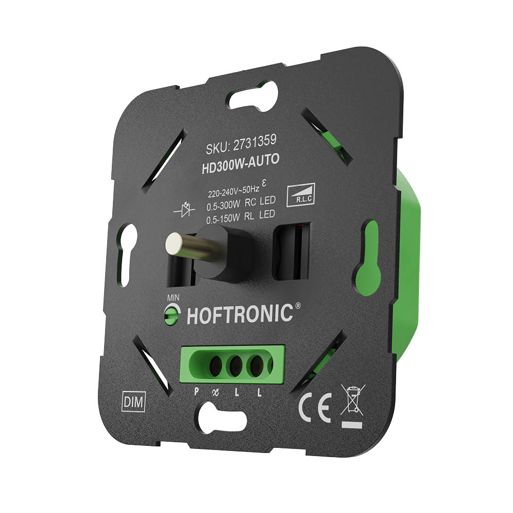 Universal LED rotary dimmer – 0.5-300W – Auto-detect – Two-way control