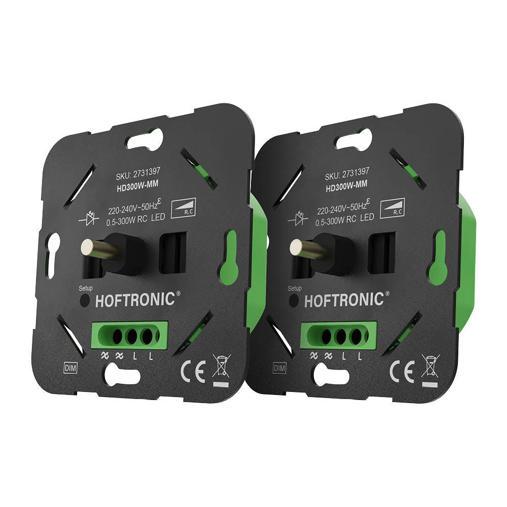 2x Master-Master LED dimmer - 0.5-300W - Trailing edge - Multiway control