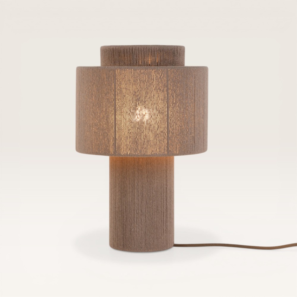 Table lamp Nevada taupe - IP20 - Braided string - Taupe - Three-layered