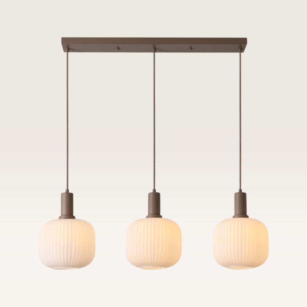 Pendant lamp Iguazu Sphere taupe - Three opal glass globes