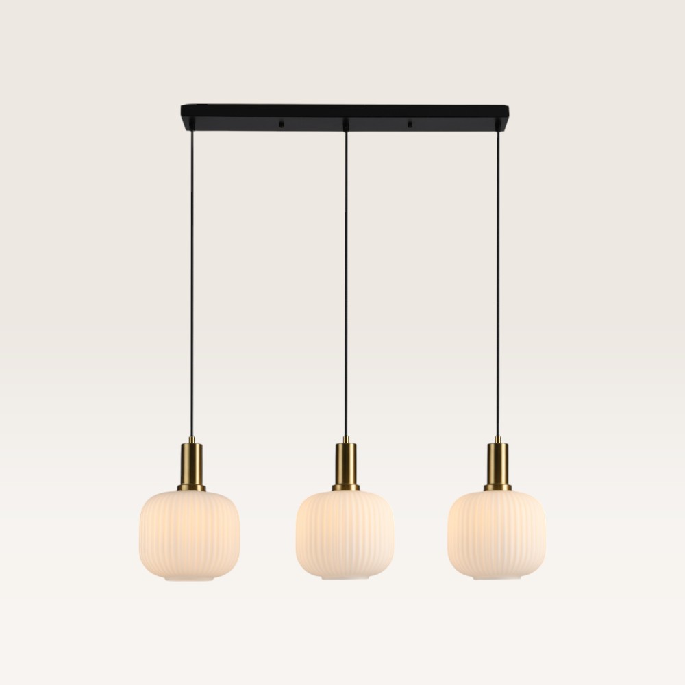 Pendant lamp Iguazu Sphere oro - Three opal glass globes