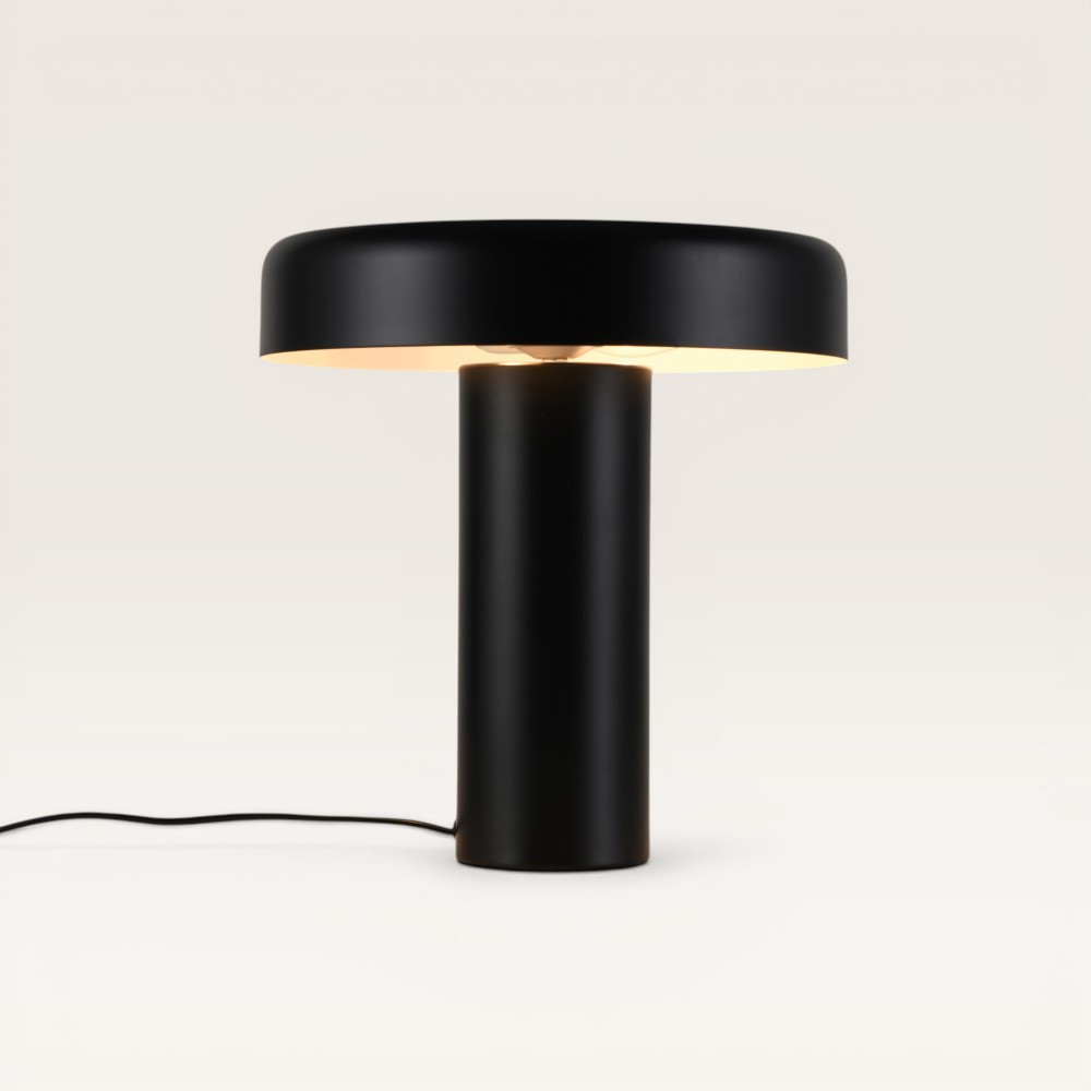 Table lamp Arcena nero - Black metal mushroom lamp for indoor use