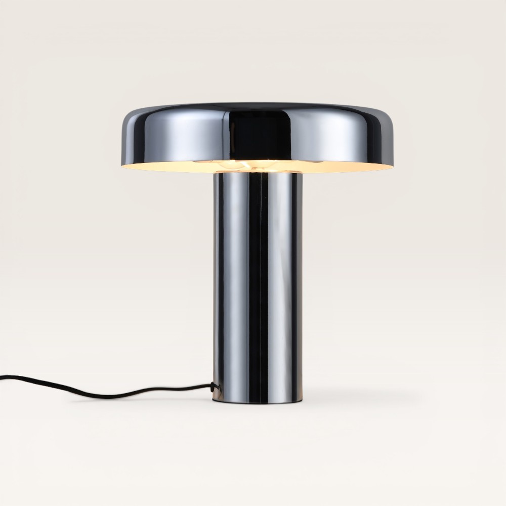 Table lamp Arcena cromo - Chrome metal mushroom lamp for indoor use