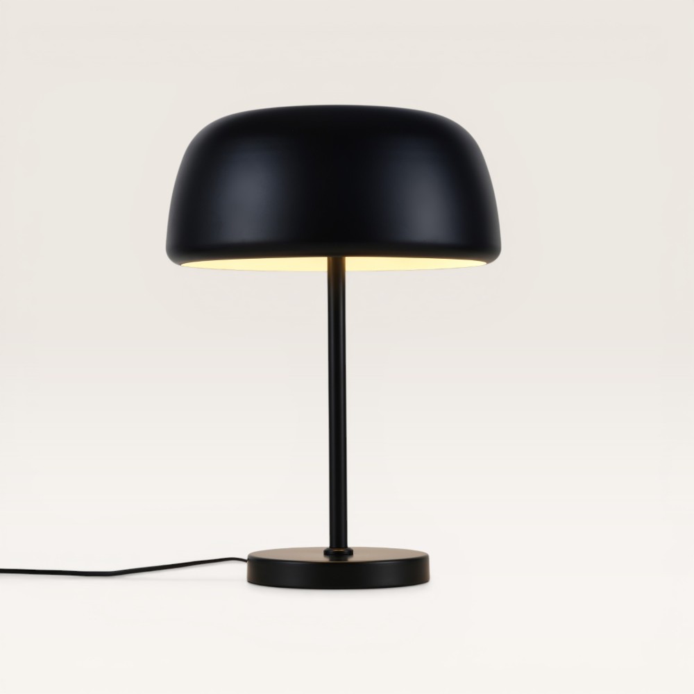 Table lamp Voryn nero s - Black metal mushroom lamp for indoor use