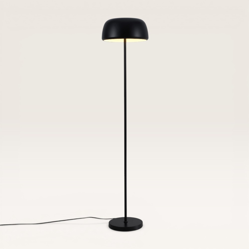 Floor lamp Voryn nero l - Black metal mushroom lamp for indoor use