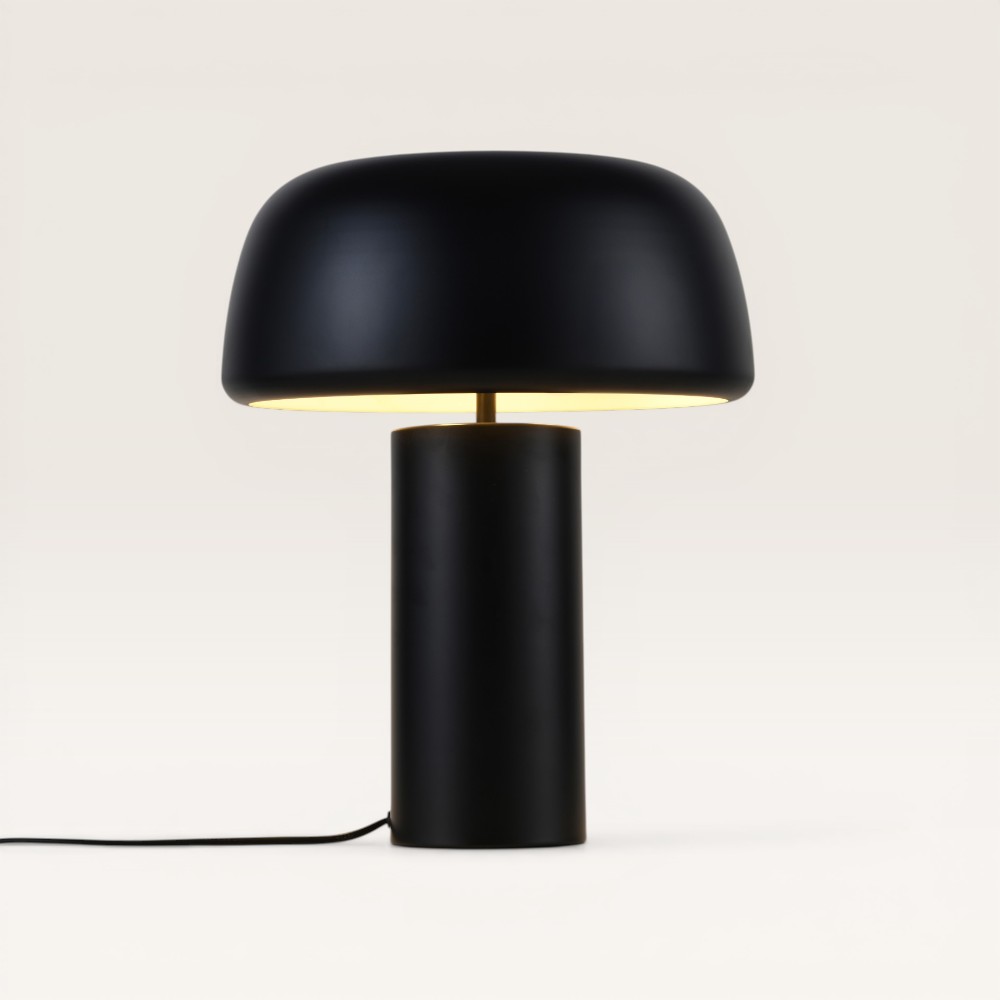 Table lamp Voryn nero m - Black metal mushroom lamp for indoor use