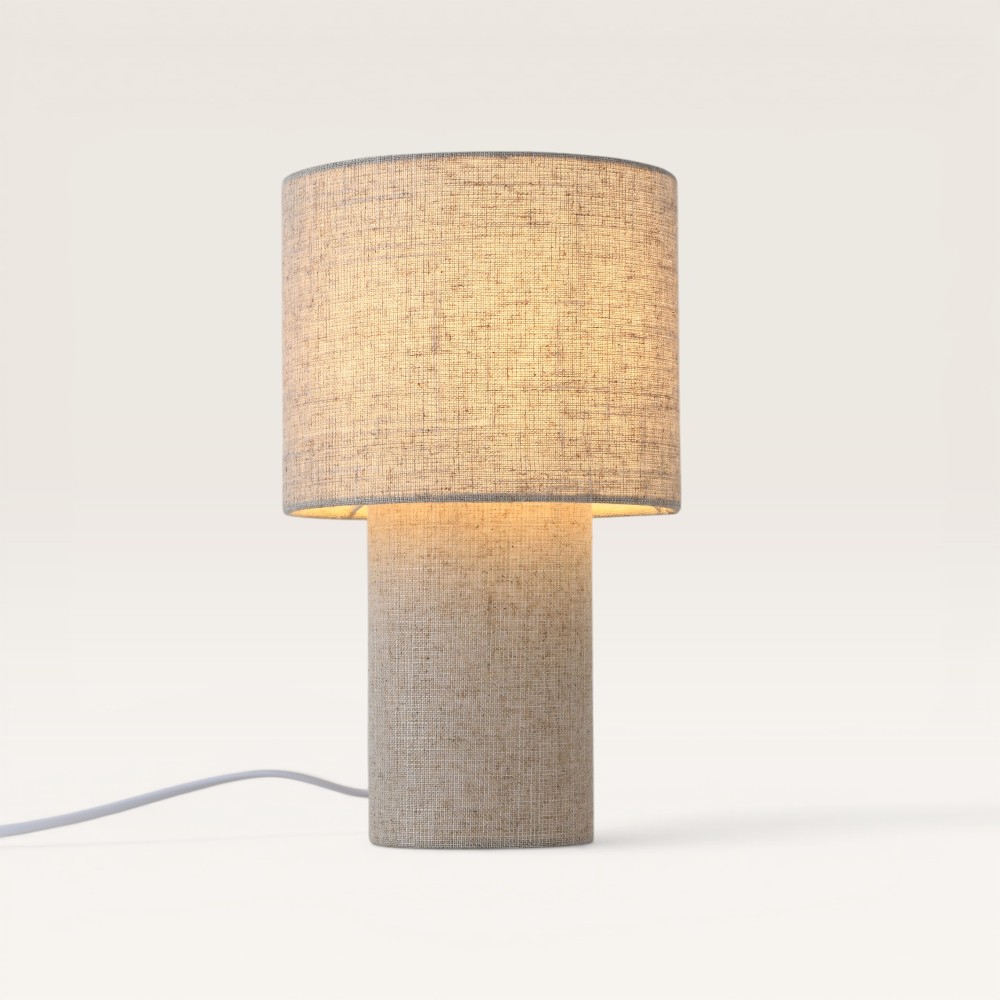 Table lamp Marone lino m - With a shade and base made of sheer linen