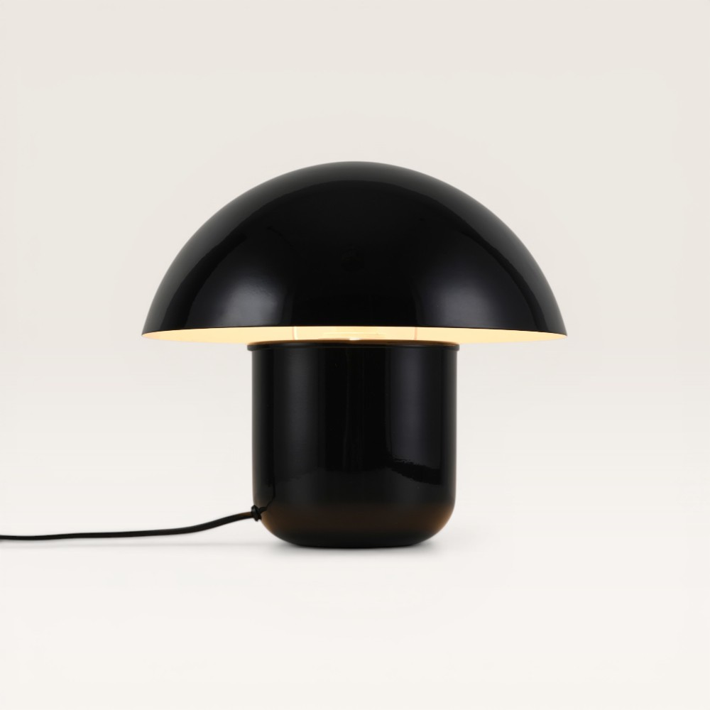 Table Lamp Javera nero - Black metal mushroom lamp for indoor use
