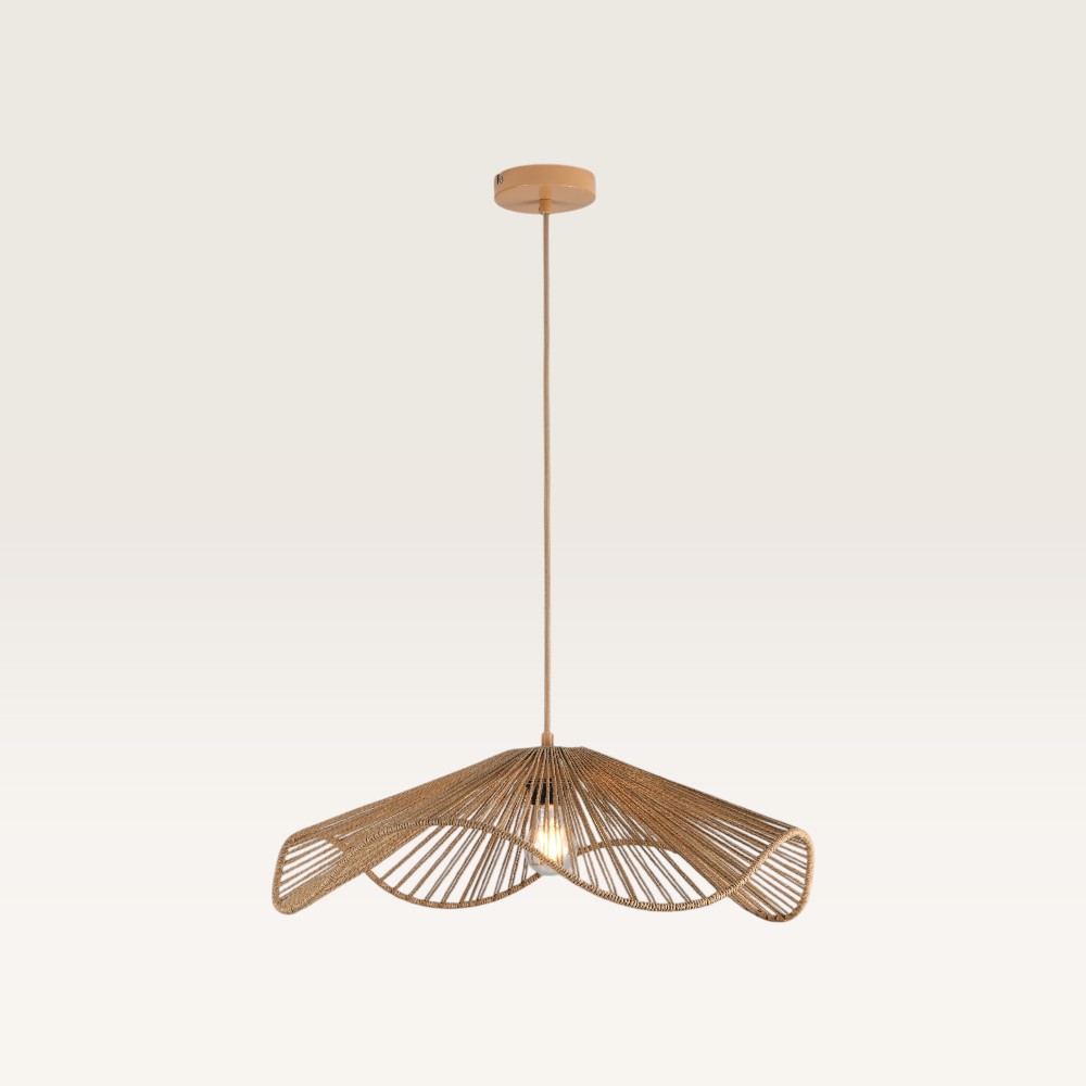Pendant lamp Avanta maronne I - Brown lamp made from braided paper cord