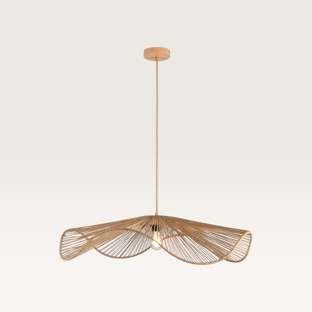 Pendant lamp Avanta maronne xl - Brown lamp made from braided paper cord