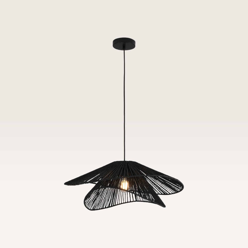 Pendant lamp Avanta nero due - Black lamp made from braided paper cord
