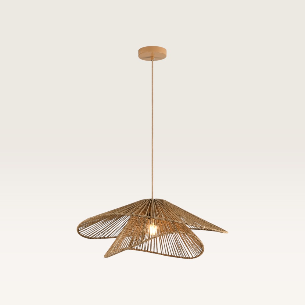 Pendant lamp Avanta maronne due - Brown lamp made from braided paper cord