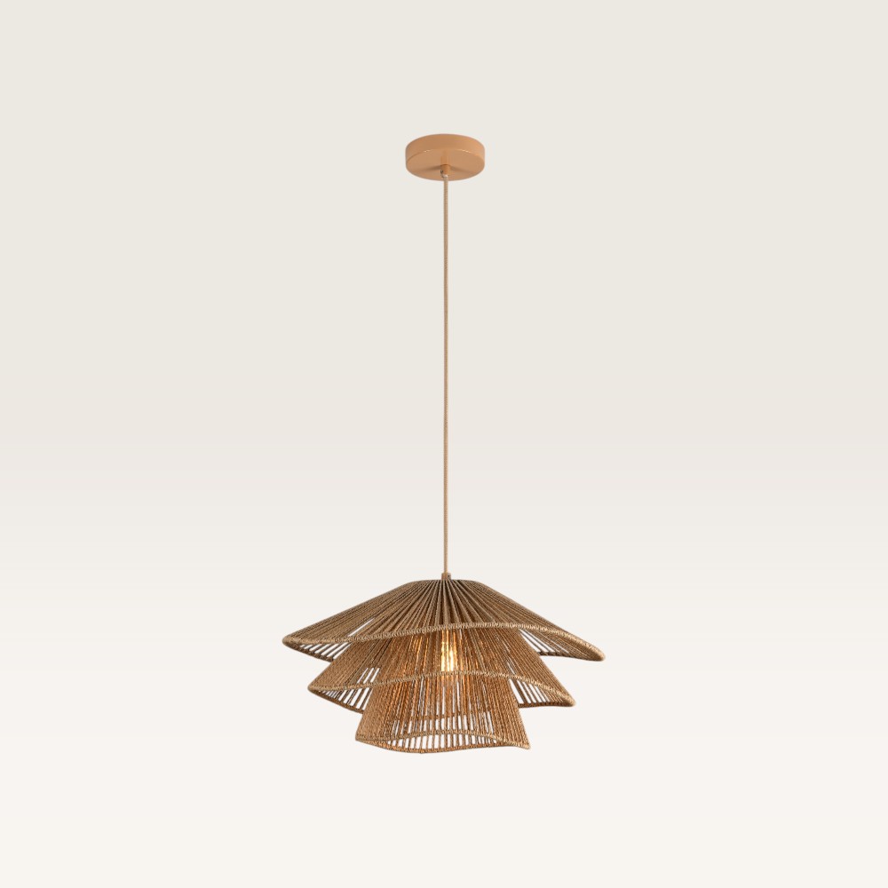 Pendant lamp Avanta maronne tre - Brown lamp made from braided paper cord