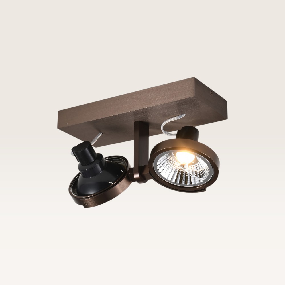 Ceiling light Telesto bronzo II - AR111- IP20 - Bronze - Double spotlight