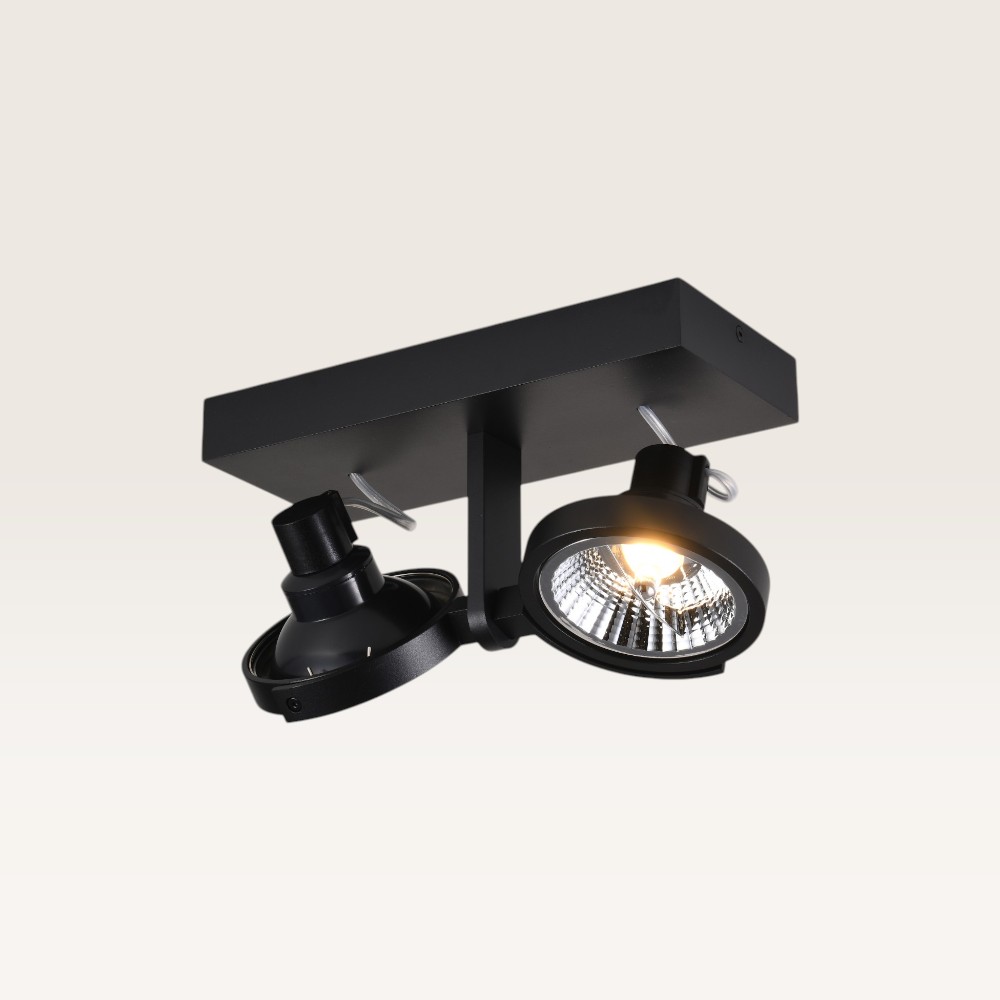 Ceiling light Telesto nero II - AR111 - IP20 - Black - Double spotlight