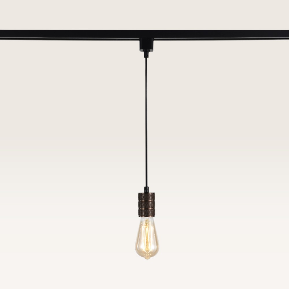 Pendant light Avaro bronzo - E27 - For rail system - Bronze - Rail spotlight