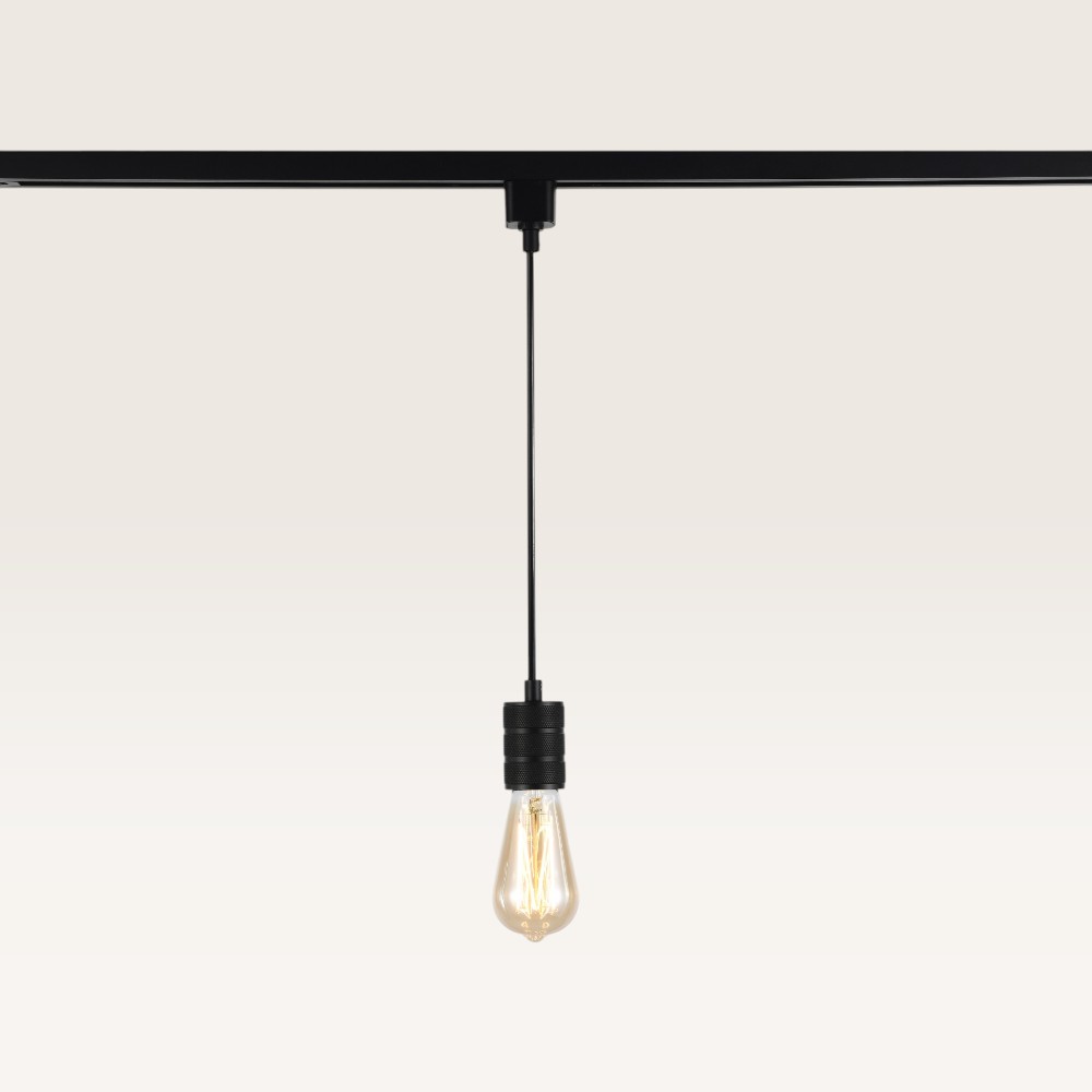 Pendant light Avaro nero - E27 - For rail system - Black - Rail spotlight