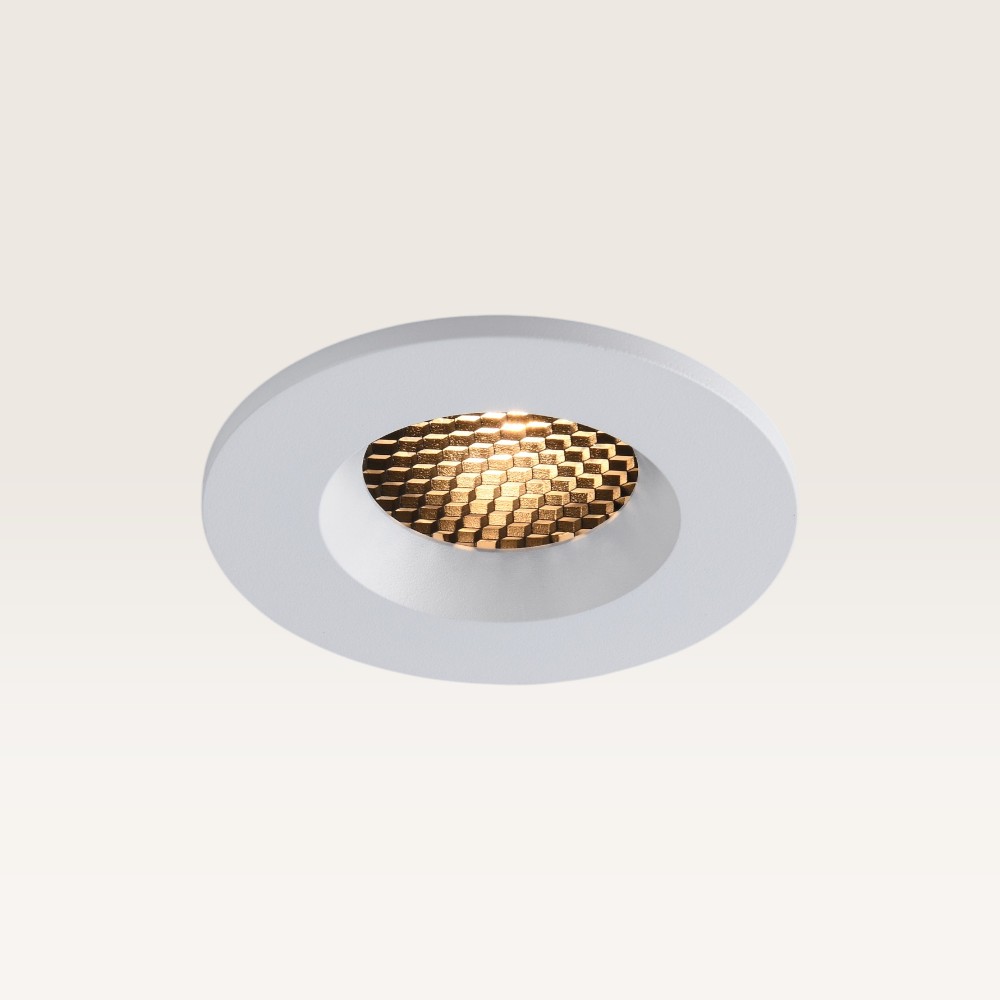 Recessed downlight Juvano bianco - 27mm - GU10 - IP54 - White - Honeycomb