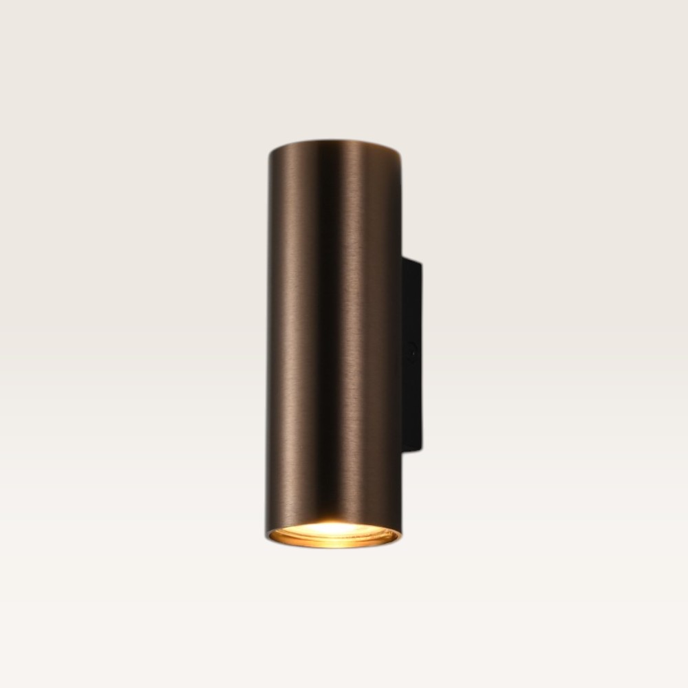 Wall lamp Mirano bronzo - GU10 - Cylinder - Minimalist design - IP20