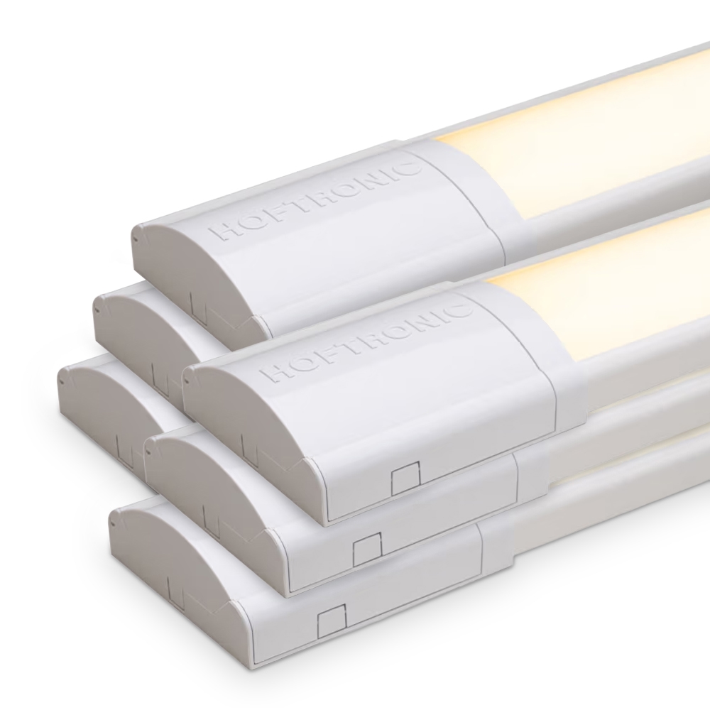 6x LED Batten 60cm - 140lm/W - 3000K - 18W - IP20 - Linkable