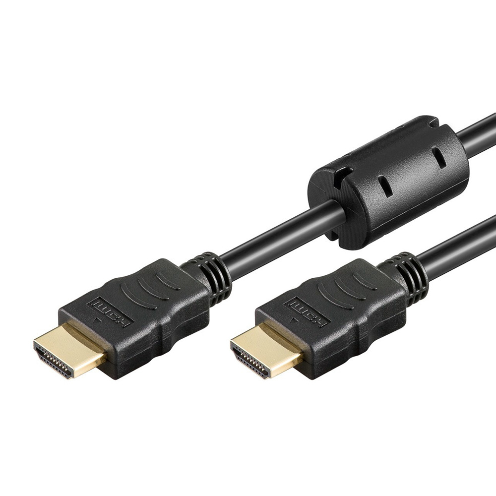 HDMI-Kabel - 1.4 - High Speed - Geeignet für 4K Ultra HD 2160p und 3D - Eigenschaften Ethernet - Ferritkern - 1,5 Meter - Kurzes HDMI-Kabel - Schwarz