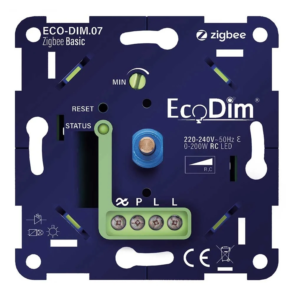 Smart Zigbee LED dimmer with push/ turn button - 0-200W - ECO-DIM.07