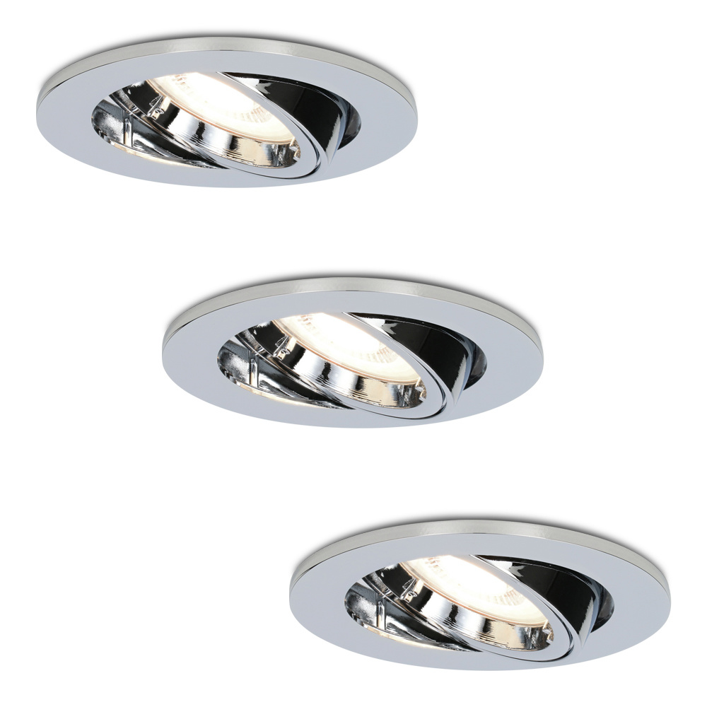 3x Maya LED Einbaustrahler - 4W 345 Lumen - 4000K - Schwenkbar - Chrom