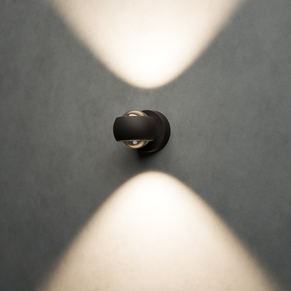 Cupo Smart Wandlamp - 10W 600lm - Wifi + Ble - RGBWW - App control - IP54 - Zwart