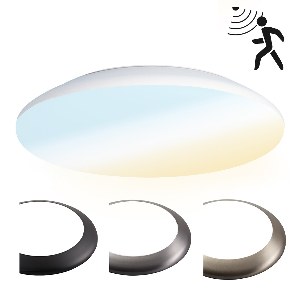 LED Bulkhead Ø38cm - Motion sensor - 25W 2600lm - CCT - IP65 - IK10 - White