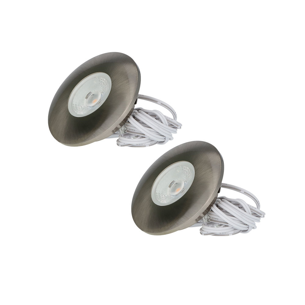 2 stk. Pavo LED Inbouwspots Plat - 3W 300 Lumen - 2700K - RVS